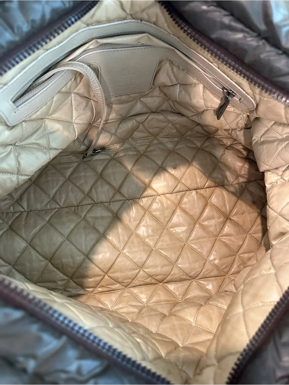 CHANEL Olive Green Cocoon Nylon Tote Bag